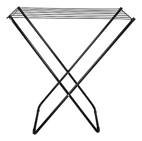 Varal de Chão Grande Preto com Abas para Roupas Preto Mor