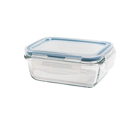 Pote De Vidro Hermético Com Tampa Retangular 1520ML