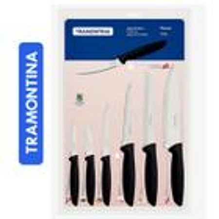 JOGO DE FACAS 7PCS PLENUS PRETO - 23498/066