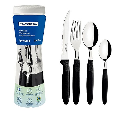 FAQUEIRO 24 PCS IPANEMA PRETO 23399/091