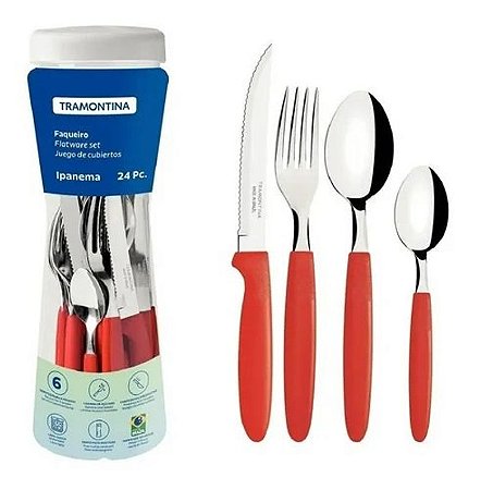 FAQUEIRO 24 PCS IPANEMA VERMELHO 23399/791
