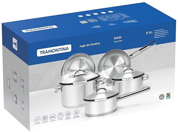 JOGO PANELAS ACO INOX 5PCS SOLAR 65510/780