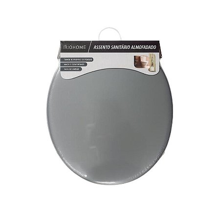 ASSENTO SANITARIO ALMOFADADO CINZA LISO ASS007