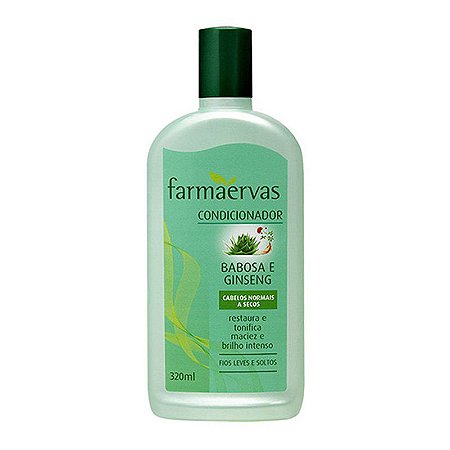 FARMAERVAS CONDICIONADOR BABOSA E GINSENG CABELOS NORMAIS A SECOS 320ML