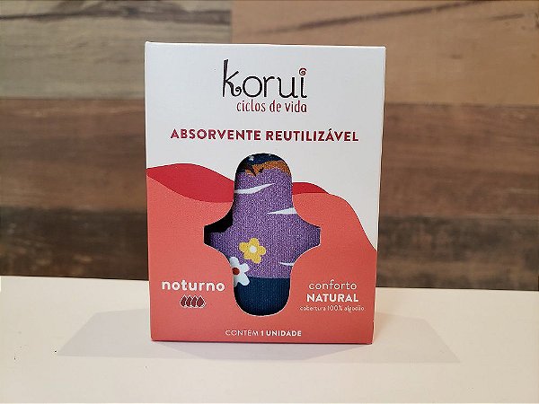 KORUI ABSORVENTE DE PANO NOTURNO - CONFORTO NATURAL (ESTAMPA SORTIDA)