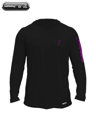 Camiseta Icy Baitfishing Hoodie Minimal Preta e Roxo