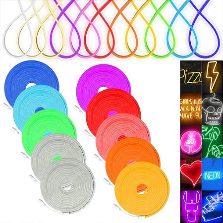 A Led Neon Flex 12V, Carretel 100m corte 2.5cm 14W
