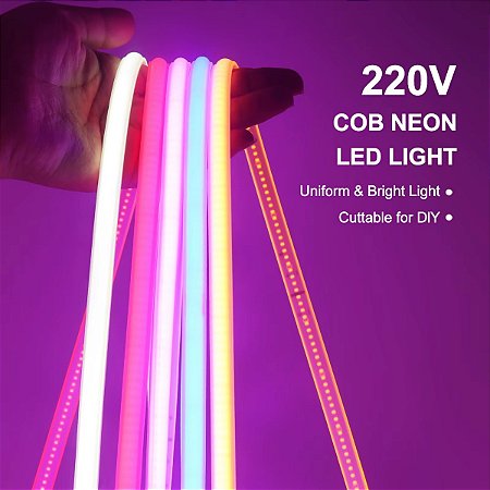 A Fita LED COB Neon 280 LEDs 100 metros 220v Todas as Cores