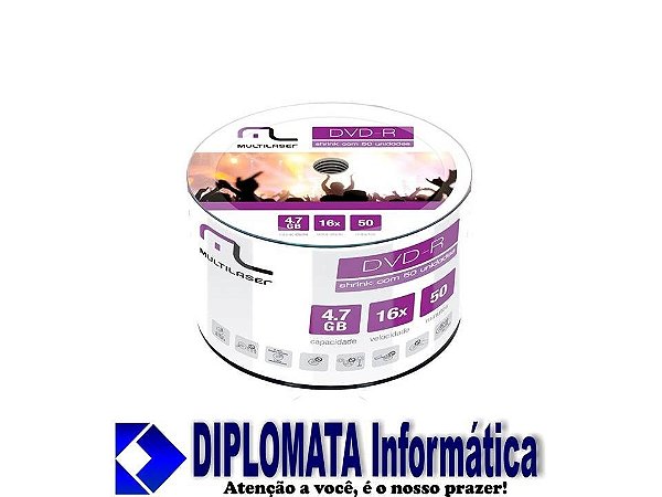 BULK DE DVD-R 100 UNID - DIPLOMATA Informática