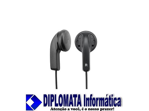 FONE DE OUVIDO PRETO - DIPLOMATA Informática