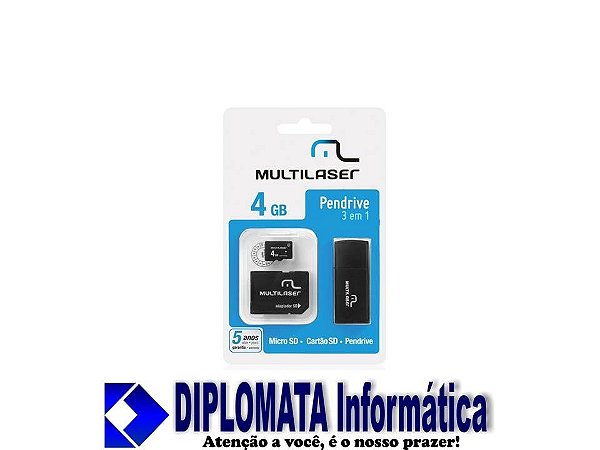 PENDRIVE 3 EM 1 4 GB - DIPLOMATA Informática