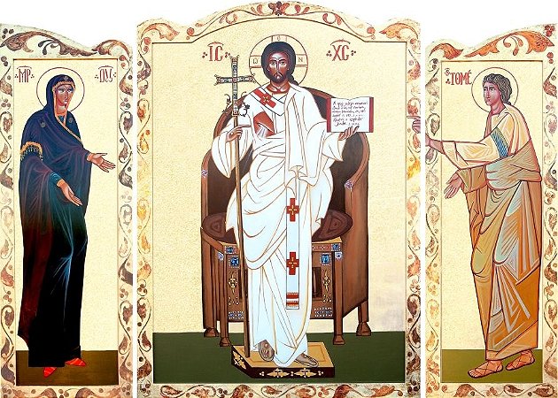 Cristo Ressuscitado em frente ao Trono Tríptico