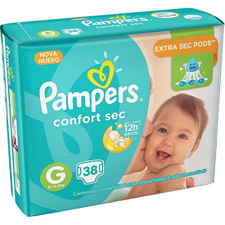 Pacote de Fralda Pampers Confort Sec Tmanho G 38 Unidades