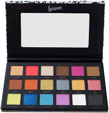 Paleta de Sombras Rebel Eyes Luisance 18 Tons Vibrantes