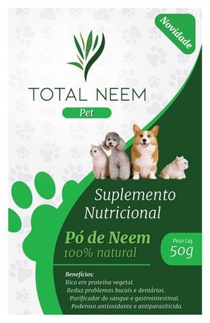 Total Neem - Suplemento Pet - Tratamento Fitoterápico contra Pragas - 50g