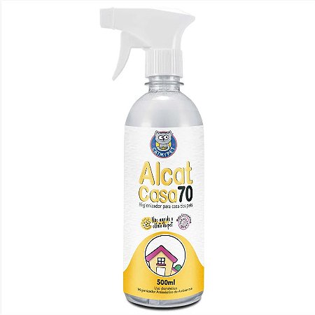 Álcool Higienizador Antisséptico de Ambientes e Objetos - Alcat Casa 70 - 500mL