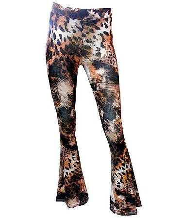 Calça flare estampada