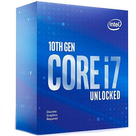 Processador 1200 Intel 10ª Geração Core I7-10700Kf, 3.8 Ghz, 16Mb, Bx8070110700Kf, Sem Vídeo, Sem Cooler