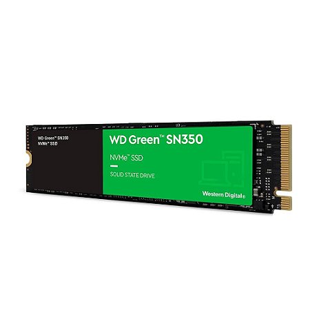 Ssd Nvme 480 Gb Western Digital Sn350 Green, Lê: 2.400 Mb/S, Grava: 1.650 Mb/S, Wds480G2G0C