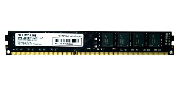 Memória Desktop Ddr3 8Gb/1600 Mhz Bluecase, 15V, Bmsl3D16M15Vm11/8G