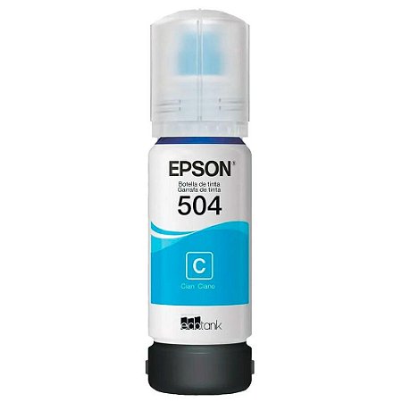 Refil de Tinta Epson Original T504220 Ciano 70ml - L4150 L4160 L6161 L6171 L6191 L14150