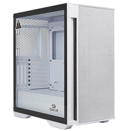 Gabinete Gamer Redragon Gc-706W Demolisher, Sem Fan, Sem Fonte, Vidro Temperado, Branco