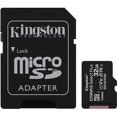 Cartão de Memória 32 GB Kingston Canvas Select Plus, Sdcs2/32Gb, MicroSD, Classe 10, com Adaptador