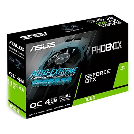 Placa De Vídeo Geforce Ddr5 4Gb/128 Bits Gtx 1650 Asus, Phoenix Ph-Gtx1650-O4G