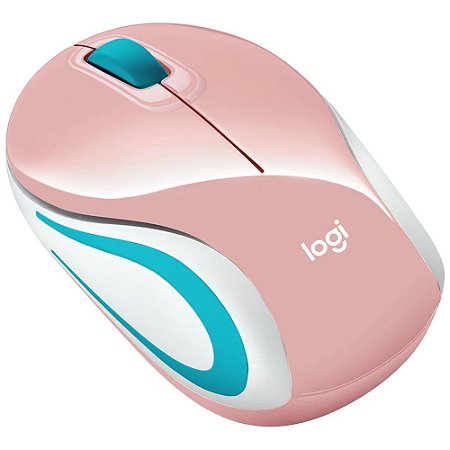 Mouse Sem Fio Logitech M187, Mini, Rosa, 1.000 Dpi, 910-005364