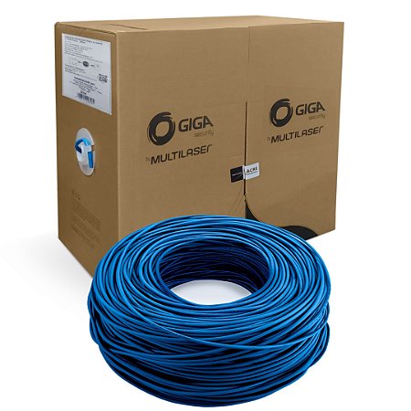 Cabo Cftv Multilaser Giga Se320, Cat5E, Caixa 300 Metros 4 pares 0,51Mm 24 Awg Azul