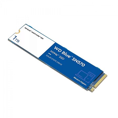 Ssd Nvme 1 Tb Western Digital Sn570 Blue, Lê: 3.500 Mb/S, Grava: 3.000 Mb/S, Wds100T3B0C