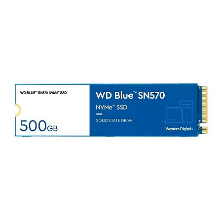 Ssd Nvme 500 Gb Western Digital Sn570 Blue, Lê: 3.500 Mb/S, Grava: 2.300 Mb/S, Wds500G3B0C
