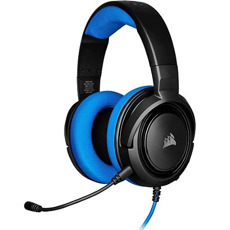 Headset Gamer Corsair Hs35, Stereo, Preto/Azul, Drivers 50mm, Ca-9011196-Na