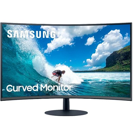 Monitor Led 32" Samsung Curvo 1000R Lc32T550Fdlxzd, 4Ms, 75Hz, Wide, Full Hd, Dp, Hdmi, Vga, Auto Falante
