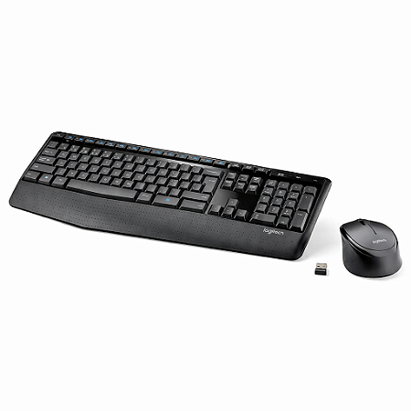 Kit Teclado E Mouse Sem Fio Logitech Mk345, Preto, Abnt2, 920-007821