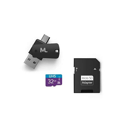 Cartão de Memória 32 GB Multilaser, MicroSD, Classe 10, com Adaptador, Mc151