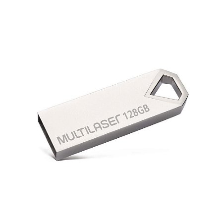 Pen Drive 128 Gb Multilaser Pd853, Metal, Usb 2.0, Prata