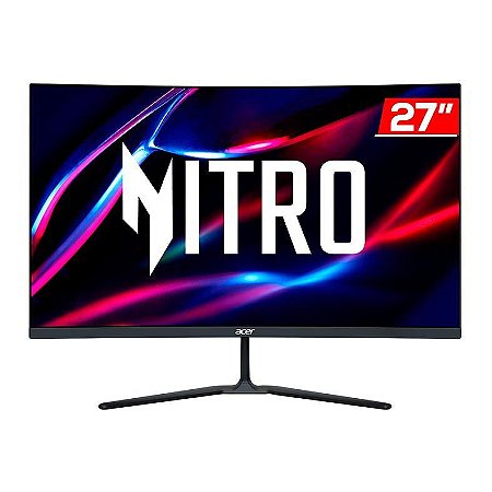 Monitor Gamer Led 27" Acer Nitro Ed270R S3Biip Curvo, Va, 1Ms, 180Hz, Full Hd, Dport, Hdmi, Freesync