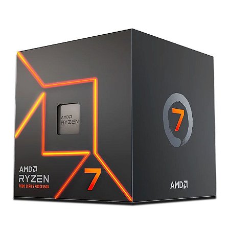 Processador Am5 Amd Ryzen 7 7700, 3.8 Ghz, Max Turbo 5.3 Ghz, 040 Mb Cache, Com Vídeo Integrado, Com Cooler
