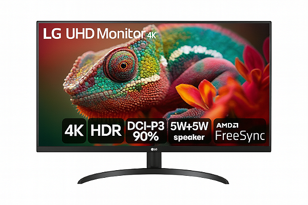 Monitor Led 32", 060Hz, 4Ms, Lg 32Ur500-B, Va, 4K, Dp, Hdmi, Alto Falante, Vesa, Preto