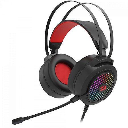 Headset Gamer Redragon Carmen H261, 2x P2, Rgb, Preto com Vermelho