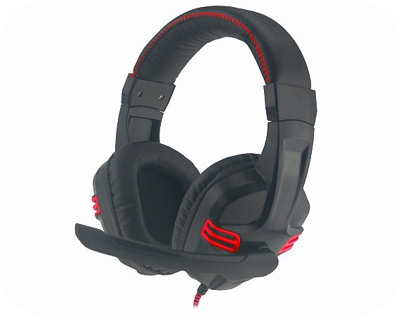 Headset Gamer Kmex Ar-S1080 Preto/Verm C/Microfone Gaming Stereo