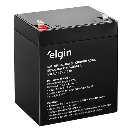Bateria Selada Chumbo Elgin Nobreak 12V x 5Ah
