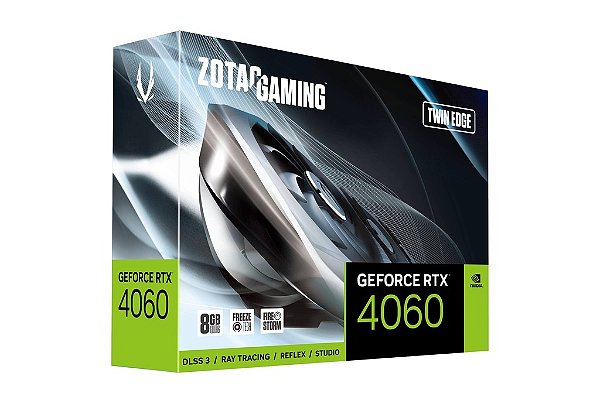 Placa De Vídeo Geforce Ddr6 08Gb/128 Bits Rtx 4060 Zotac Gaming, 2 Fans, Dp, Hdmi, Zt-D40600E-10M, Com Lhr