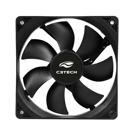 Cooler Fan Preto C3Tech F7-Pw10Bk, Conector Molex, 80X80X25 Mm, Silencioso
