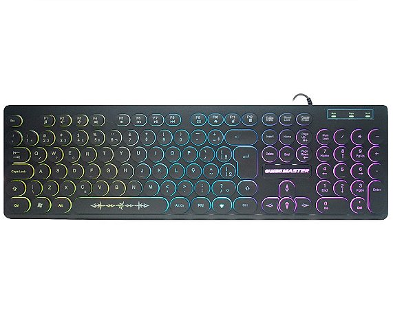 Teclado Gamer Usb Membrana Kmex Steampunk km76, Preto, Led, Abnt2, Km7628U0001Cb1X