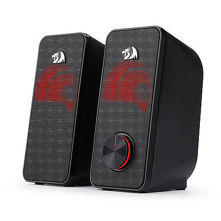 Caixa De Som Gamer Redragon Stentor Gs500, Áudio 2.0, 2Watts x5, Usb, Led Vermelho, Preto