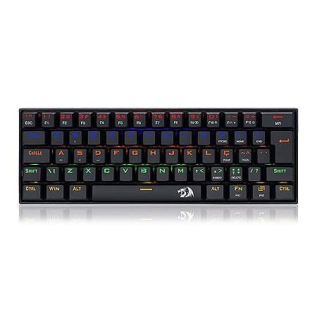 Teclado Gamer Usb Mecânico Redragon Lakshmi, Preto, Switch Azul, Rgb, Abnt2, K606R