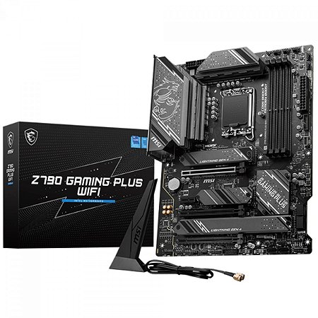 Placa Mãe 1700 12ª, 13ª, 14ª Geração Msi Z790 Gaming Plus Wifi, Ddr5 256Gb, Dp, Hdmi, Usb 3.2, M2/Nvme, Preta