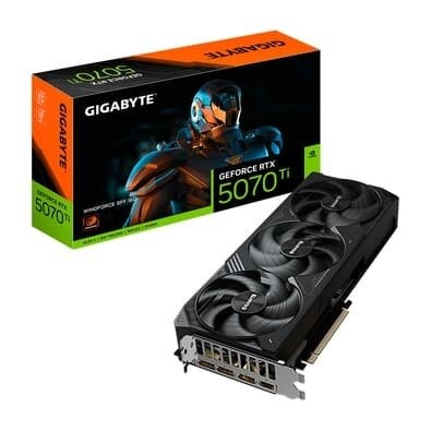 Placa De Vídeo Geforce Ddr7 16Gb/256 Bits Rtx 5070 Ti Gigabyte, Windforce, 3 Fans, Dp, Hdmi, Gv-N507Twf3-16Gd